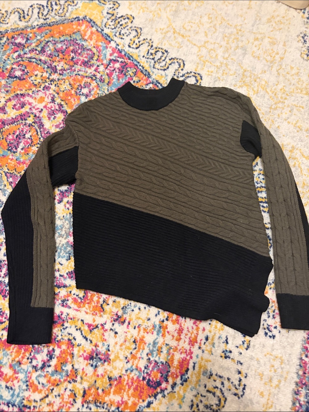 Express Asymmetrical colorblock sweater